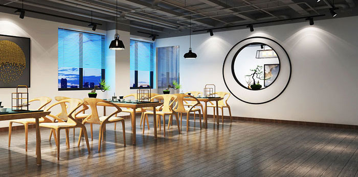 中式禪意辦公室裝修設計效果圖