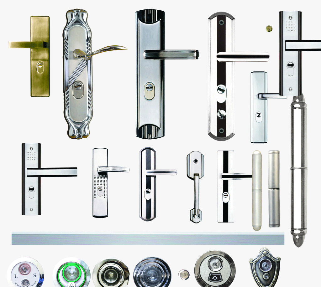 拉手、門鎖、觀察孔效果圖