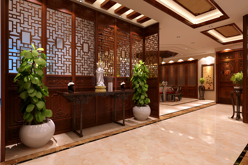 古典風(fēng)格別墅玄關(guān)設(shè)計(jì)案例