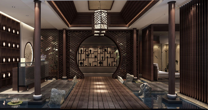 養生會所過道裝修設計案例效果圖