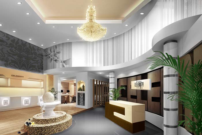 時尚養(yǎng)生館會所前臺裝修設計案例效果圖