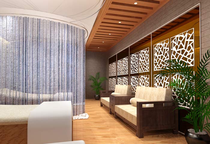 時尚養(yǎng)生館會所輕紗幔帳環(huán)抱裝修設計案例效果圖