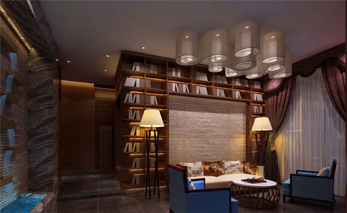 方體SPA會所接待區域裝修設計案例效果圖