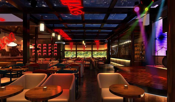 情侶、商務、聚餐、休閑酒吧大廳裝修設計案例效果圖