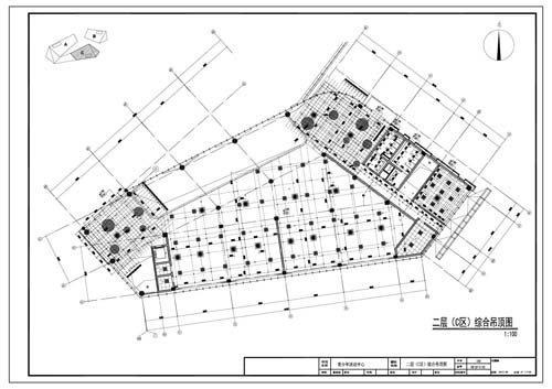 青少年活動中心施工圖深化設計二層C區綜合頂面圖