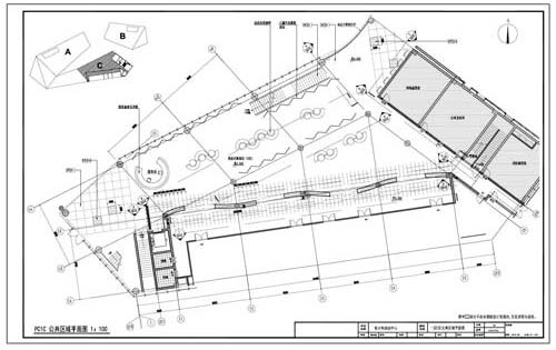 青少年活動中心施工圖深化設計C區1層公共區域平面圖