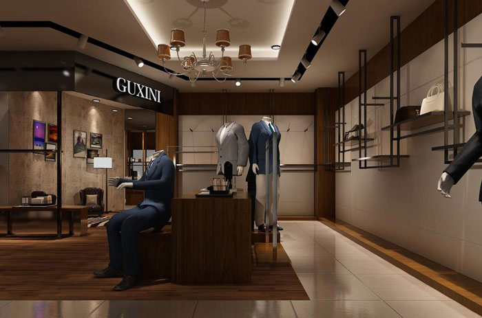 男西裝專賣店裝修設計案例效果圖