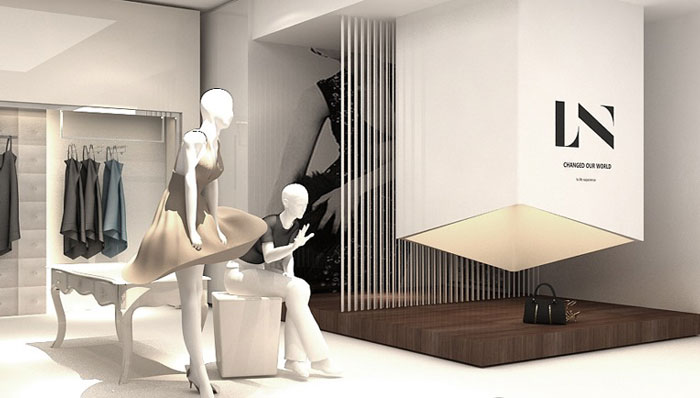 意大利女裝專賣(mài)店柜臺(tái)區(qū)域裝修設(shè)計(jì)案例效果圖