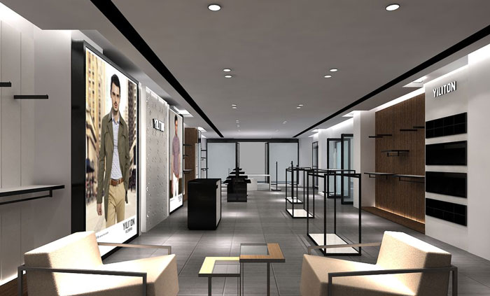 200平方男裝專賣店接待區裝修設計案例效果圖