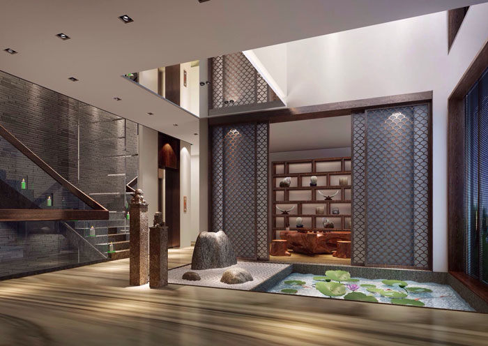 現(xiàn)代、中式混搭私人會所裝修設(shè)計案例效果圖