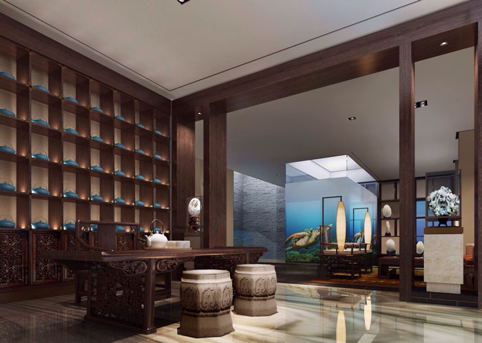 現(xiàn)代、中式混搭私人會所展示區(qū)域裝修設(shè)計案例效果圖