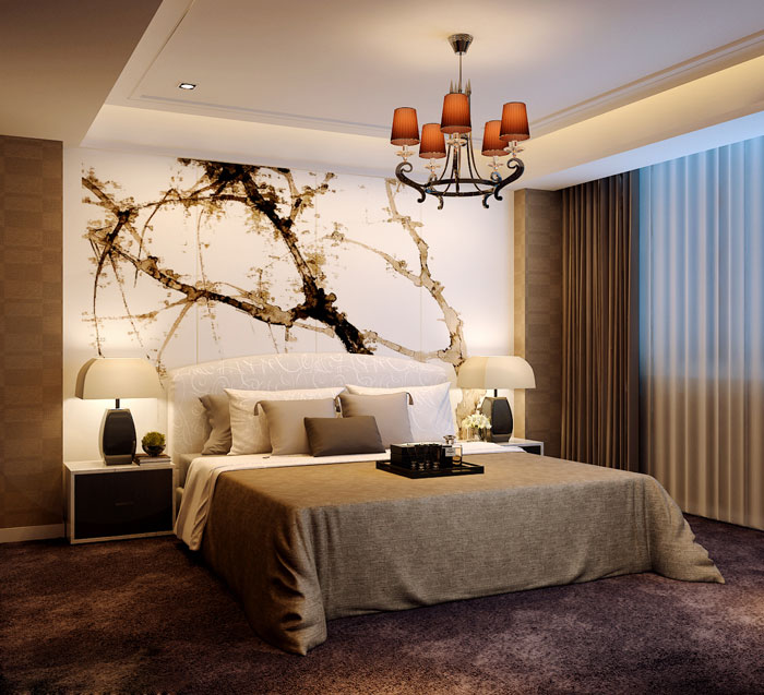 藝術品收藏私人會所臥室裝修設計案例效果圖