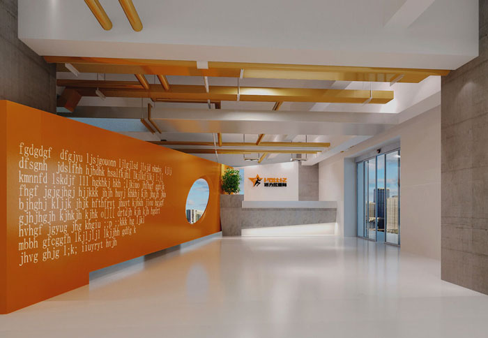 1700平方健身會所形象墻區域裝修設計案例效果圖