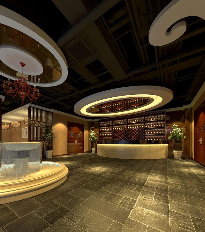 500平方火鍋店前臺裝修設(shè)計案例效果圖