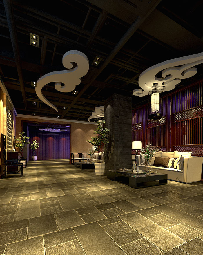 500平方火鍋店過道裝修設(shè)計案例效果圖