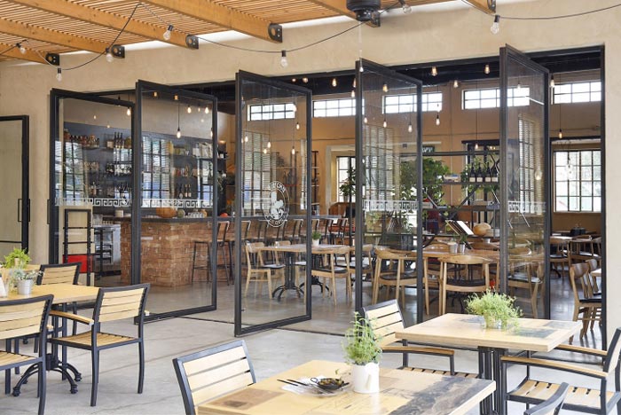 文獻主題餐廳隔斷門區域裝修設計效果圖