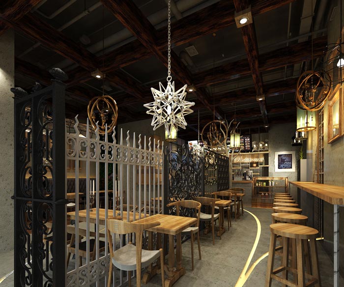 200平方原木餐廳就餐區(qū)域裝修設計效果圖