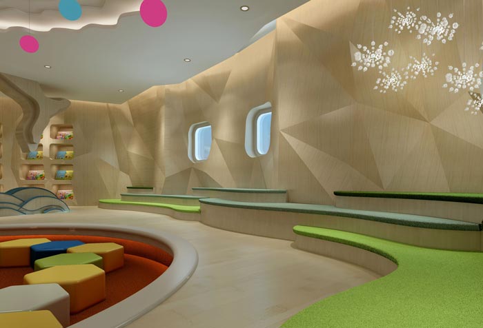 早教繪本館休息區裝修設計案例效果圖