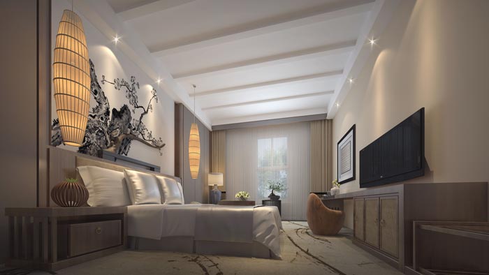 商務(wù)型酒店客房裝修設(shè)計案例效果圖