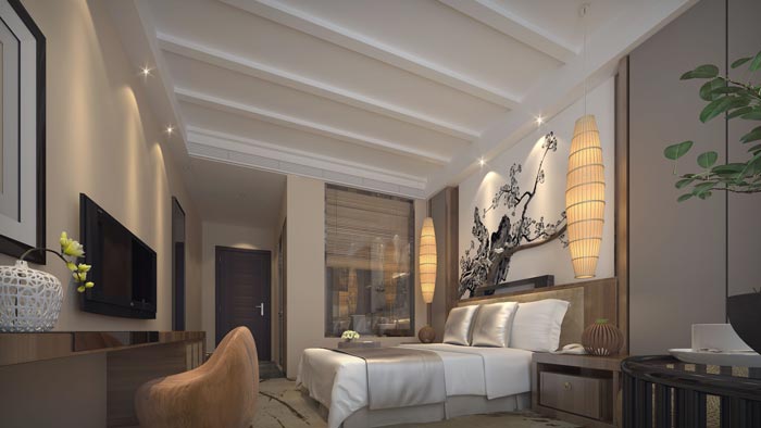 商務(wù)型酒店標(biāo)準(zhǔn)客房裝修設(shè)計案例效果圖