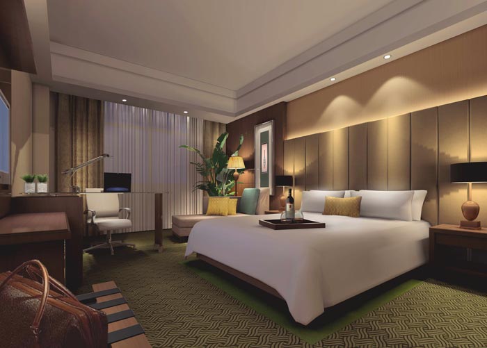 精品商務酒店商務大床房裝修設計案例效果圖
