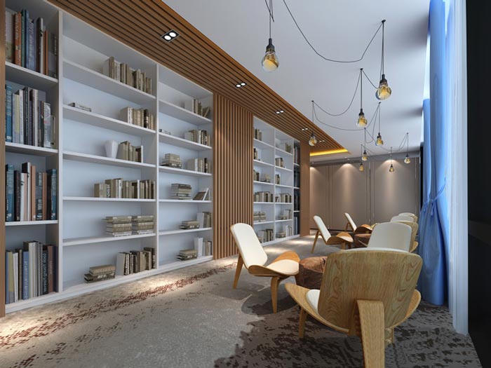 進出口貿(mào)易辦公室學習區(qū)域裝修設計案例效果圖