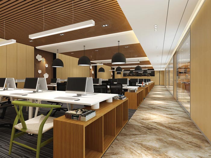 進出口貿(mào)易辦公室辦公區(qū)域裝修設計案例效果圖