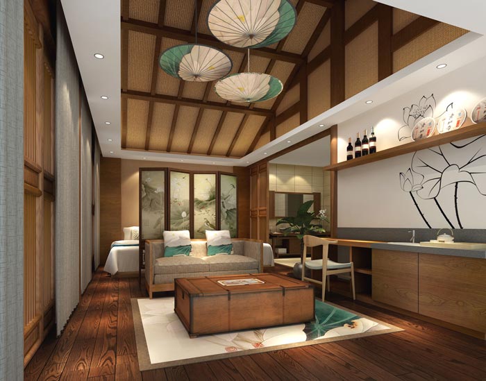 度假酒店套房裝修設計案例效果圖
