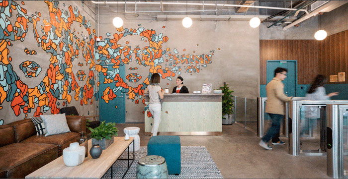 聯合辦公前臺效果圖