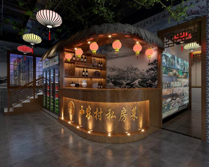 農家私房菜進門區裝修設計效果圖