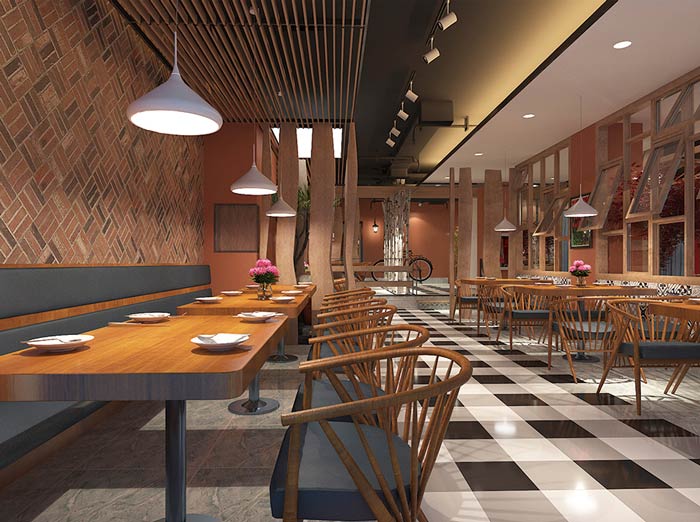 私房菜餐廳二樓過道裝修設計效果圖