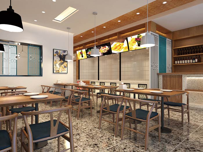 燜面館展示區裝修設計效果圖