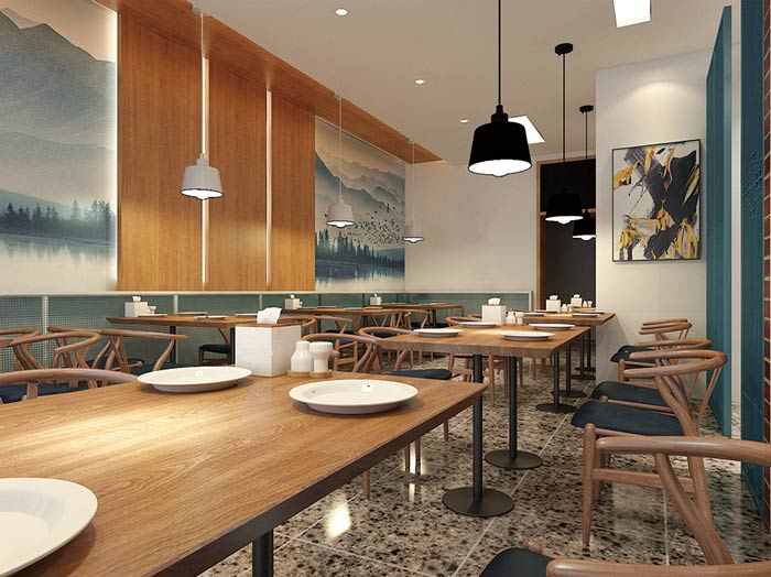 燜面館餐區氛圍裝修設計效果圖