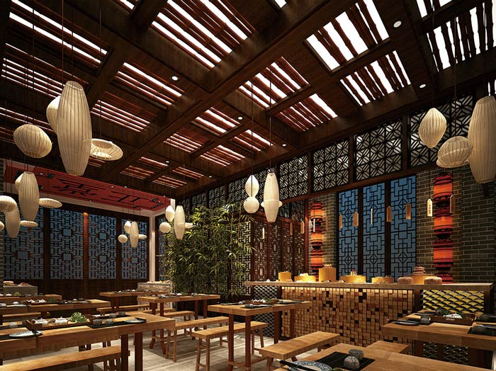 中式面館吧臺裝修設計效果圖