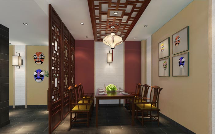 新中式川菜館開放包廂裝修設計效果圖