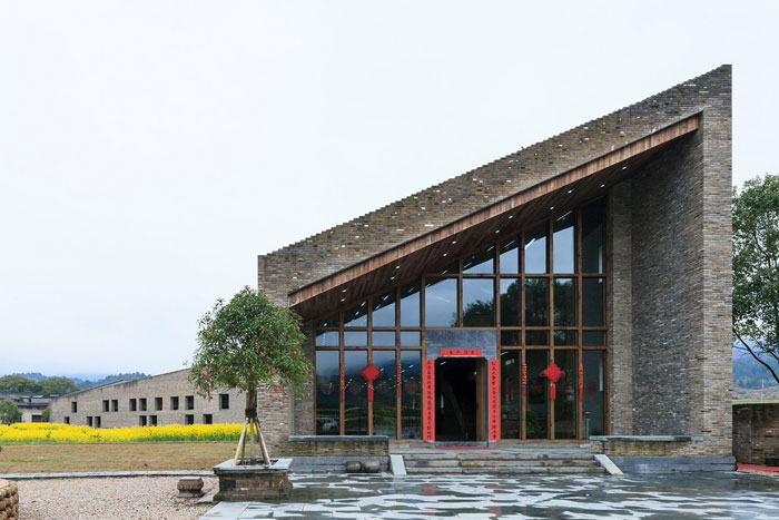 茶籽油廠房入口裝修設計效果圖