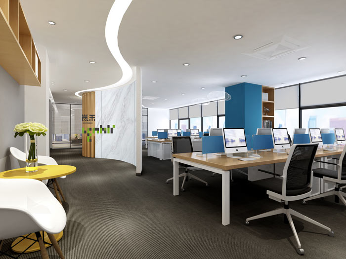 300平方外貿公司辦公室進門區裝修設計效果圖