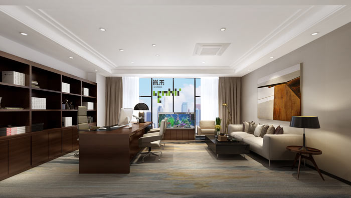 300平方外貿公司董事長辦公室裝修設計效果圖