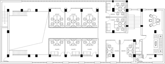 loft風格眾創空間辦公室二樓平面圖