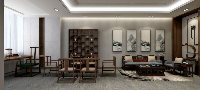 國際貿易公司辦公室茶室裝修設計效果圖