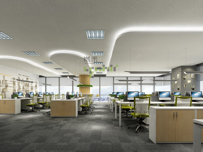過濾器材公司辦公室辦公區裝修效果圖