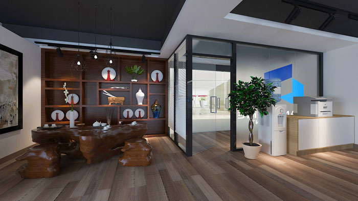 初創企業辦公室接待區裝修設計方案效果圖