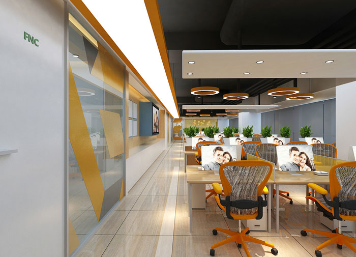 能源科技公司辦公室過道裝修設(shè)計(jì)效果圖