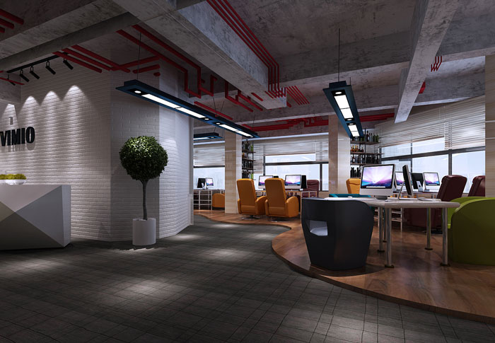 互聯網公司辦公室進門區裝修設計效果圖