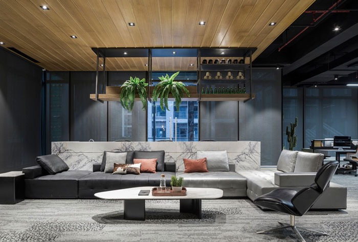 互聯網企業辦公室接待區裝修設計效果圖