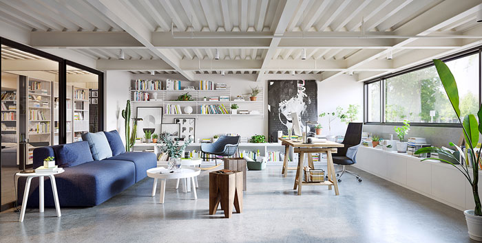 家居公司總經(jīng)理辦公室裝修設計效果圖