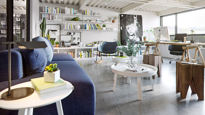 家居公司總經(jīng)理辦公室裝修設計效果圖