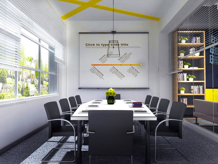 輕工業風格辦公室會議室裝修設計效果圖