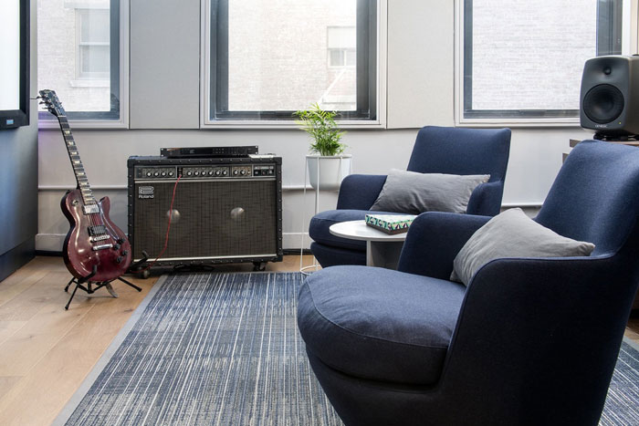 音樂制作公司辦公室交流區裝修設計效果圖