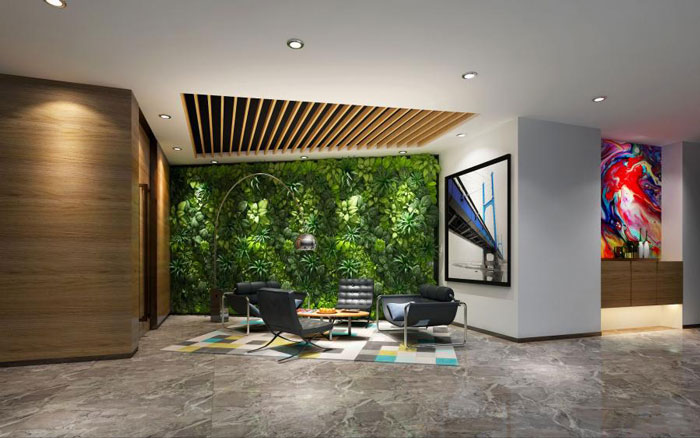 杭州良渚辦公室接待區裝修設計效果圖